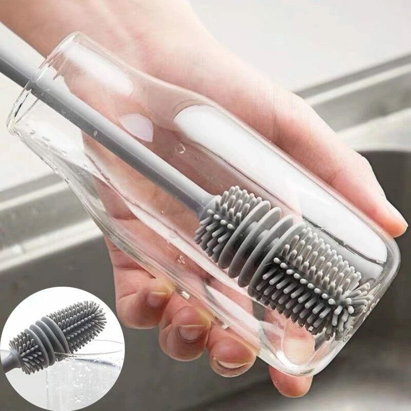 Sikat Botol Susu Gelas Silikon / Brush Gagang Panjang / Pembersih Alat Rumah Tangga / Bottle Silicone Brush