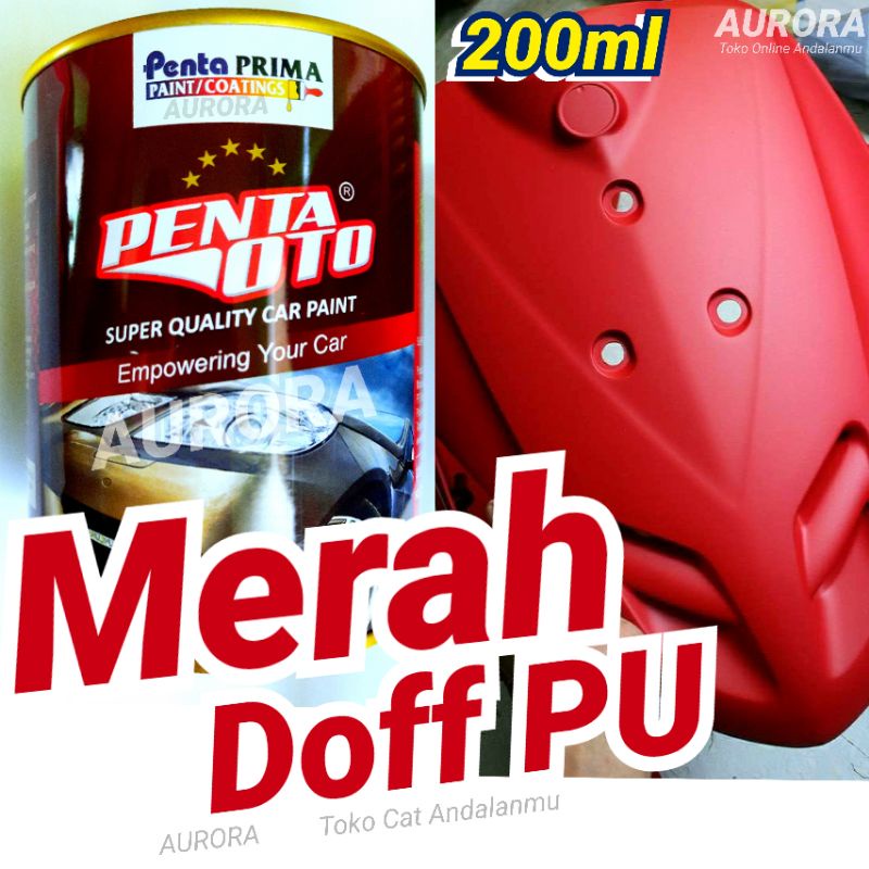 Cat Merah Dop PU Honda Scoopy PCX Ecer 200ml Red Matte Matt Doff Dof Dov Skupi Scopy Skupy Penta Oto