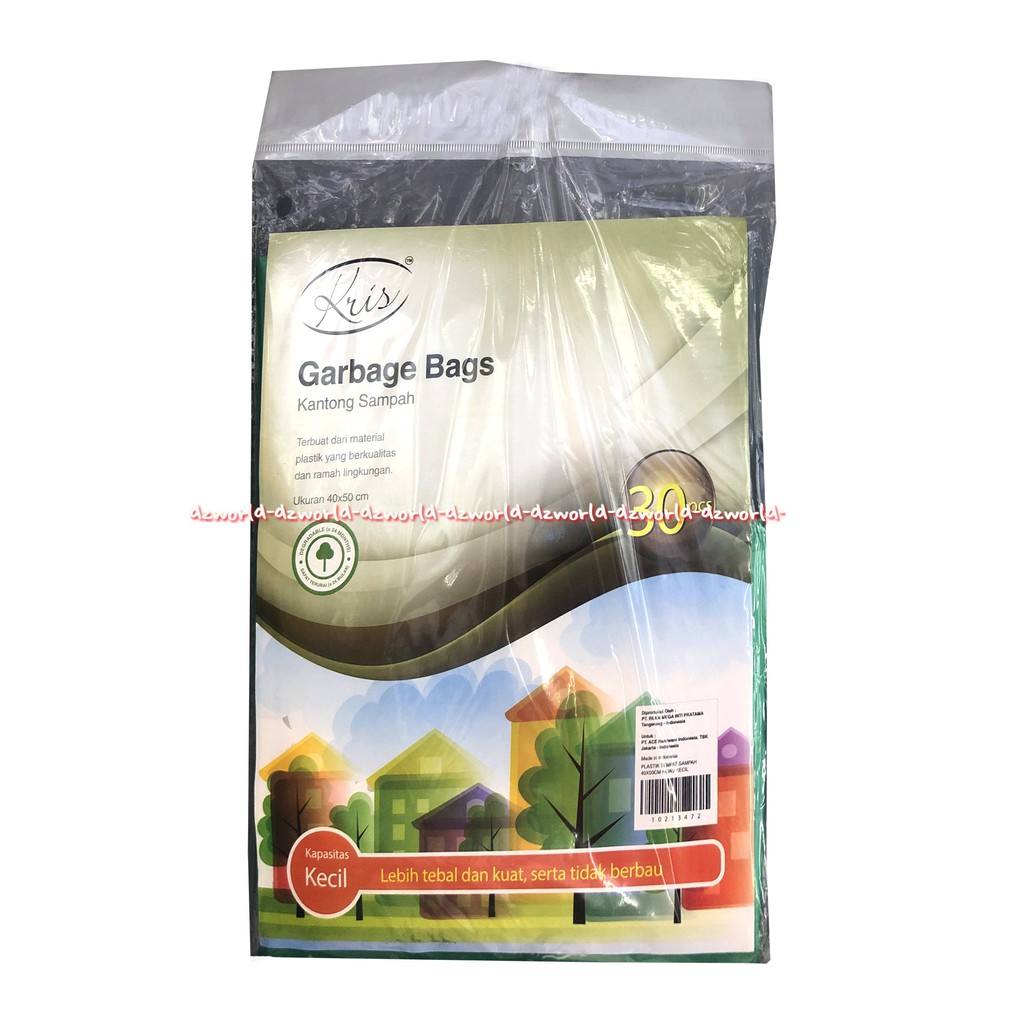 Kris Garbage Bags 40X50cm Kantong Sampah Kecil 30pcs Pastik Sampah Ramah Lingkungan Go Green Krisbow Plastic Bag Green Warna Hijau Gabage