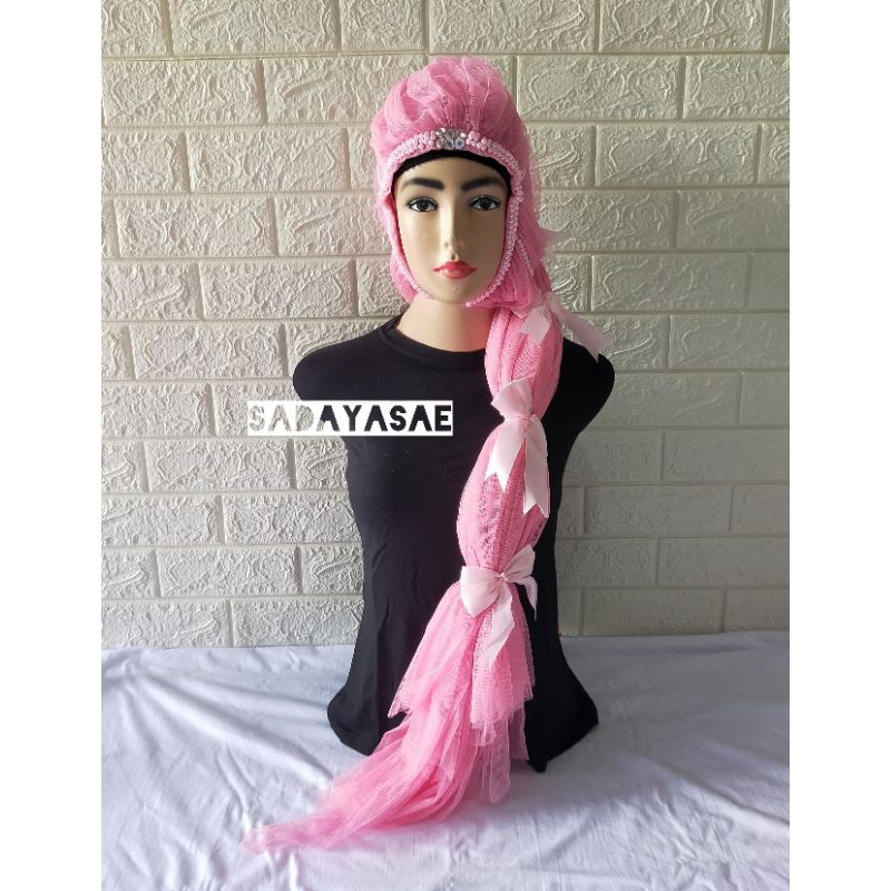 HIJAB PENGANTIN VEIL MUTIARA INSTAN FROZEN / AKSESORIS HIJAB PENGANTIN MUTIARA