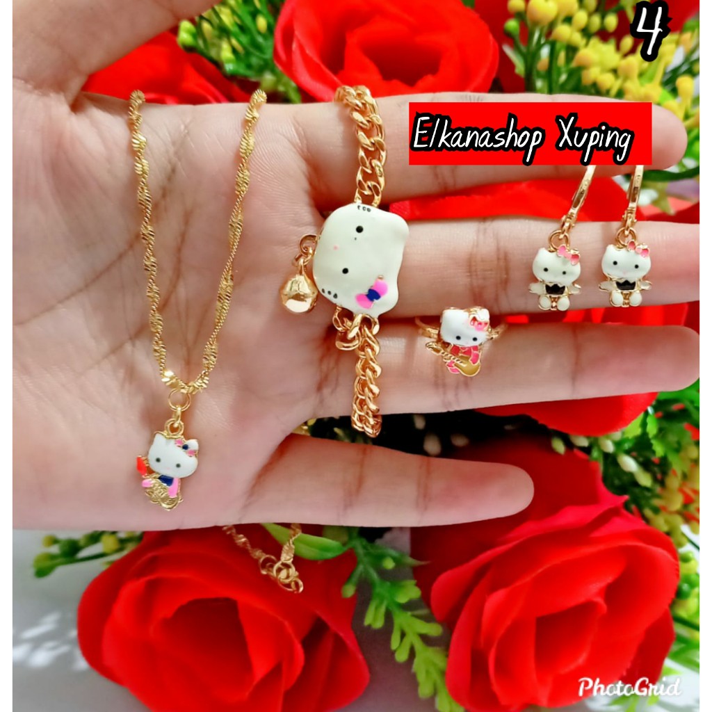 Set Tlengkap titanium perhiasan Anak Cat /elkanashop
