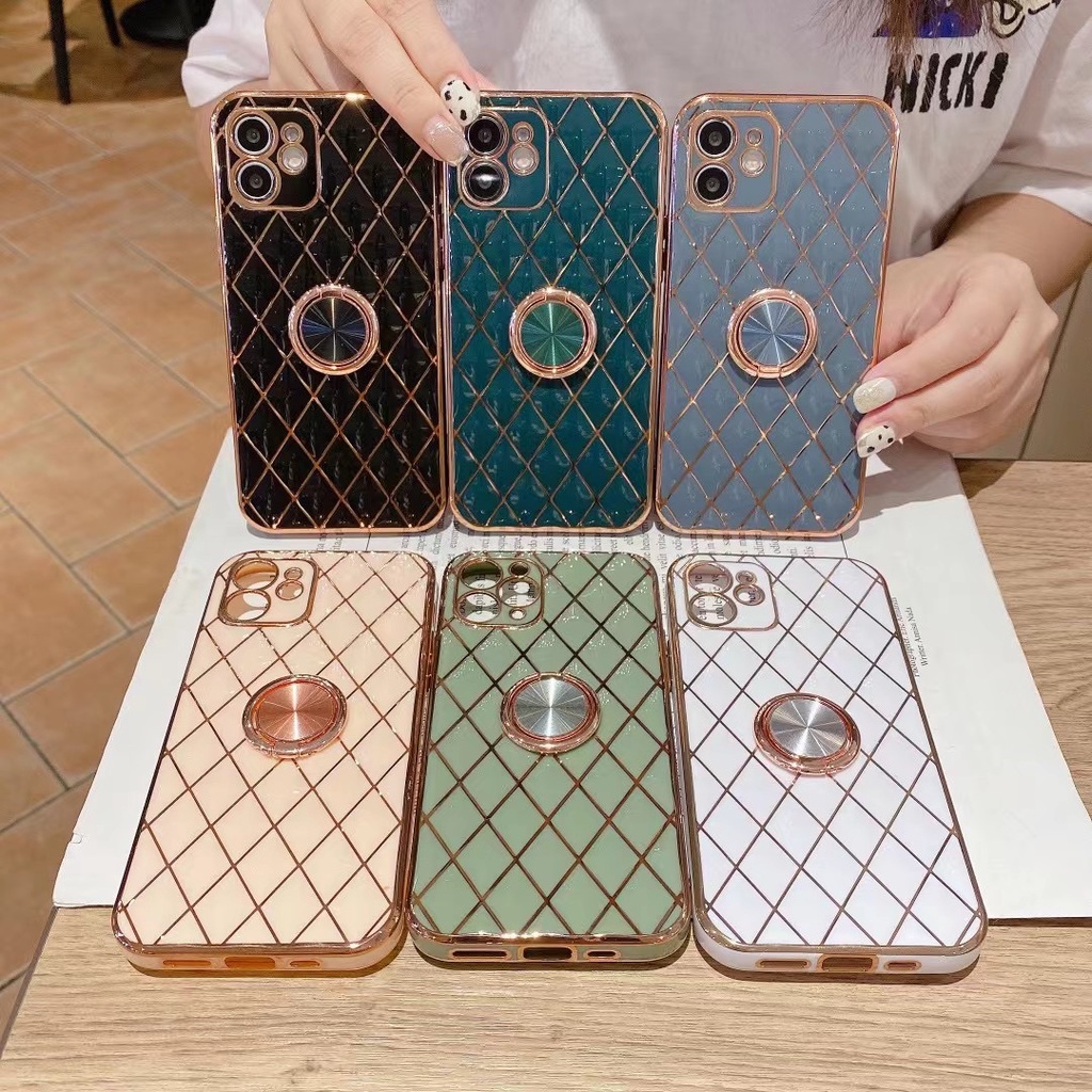 Soft Case Pelindung Lensa 6d Dengan Braket Cincin Untuk Iphone 12 11 Pro Max 7 + 8plus X Xs Max Xr Se 2020