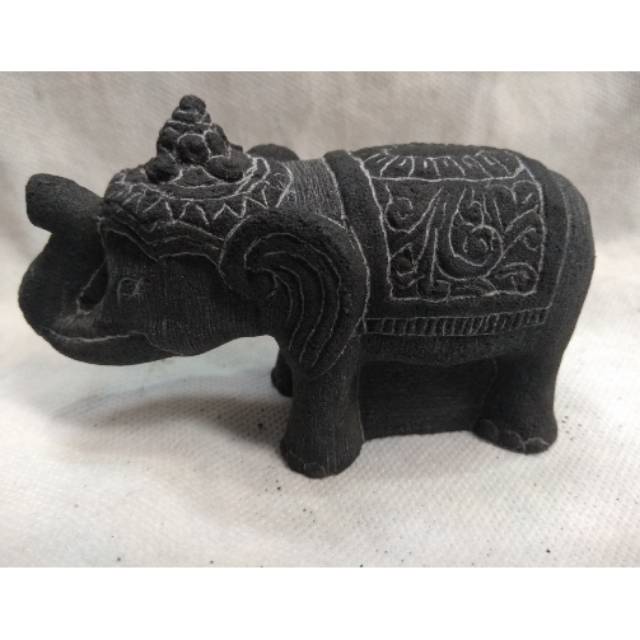 TERMURAH! MINIATUR PATUNG GAJAH 12x5x5 cm BAHAN BATU SOUVENIR DEKORASI PAJANGAN RUMAH UNIK CANTIK