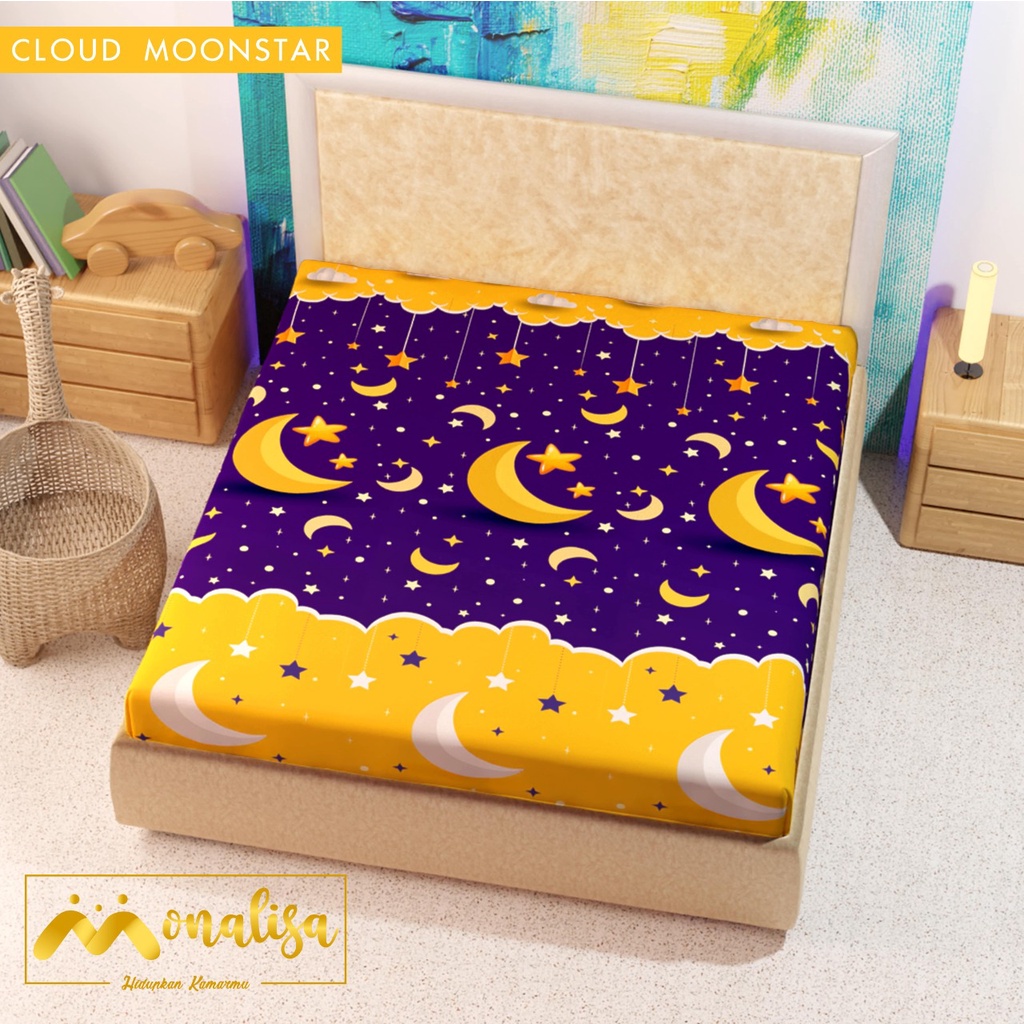 SPREI WATERPROOF MONALISA MOTIF KARAKTER UKURAN 180X200,160x200-5
