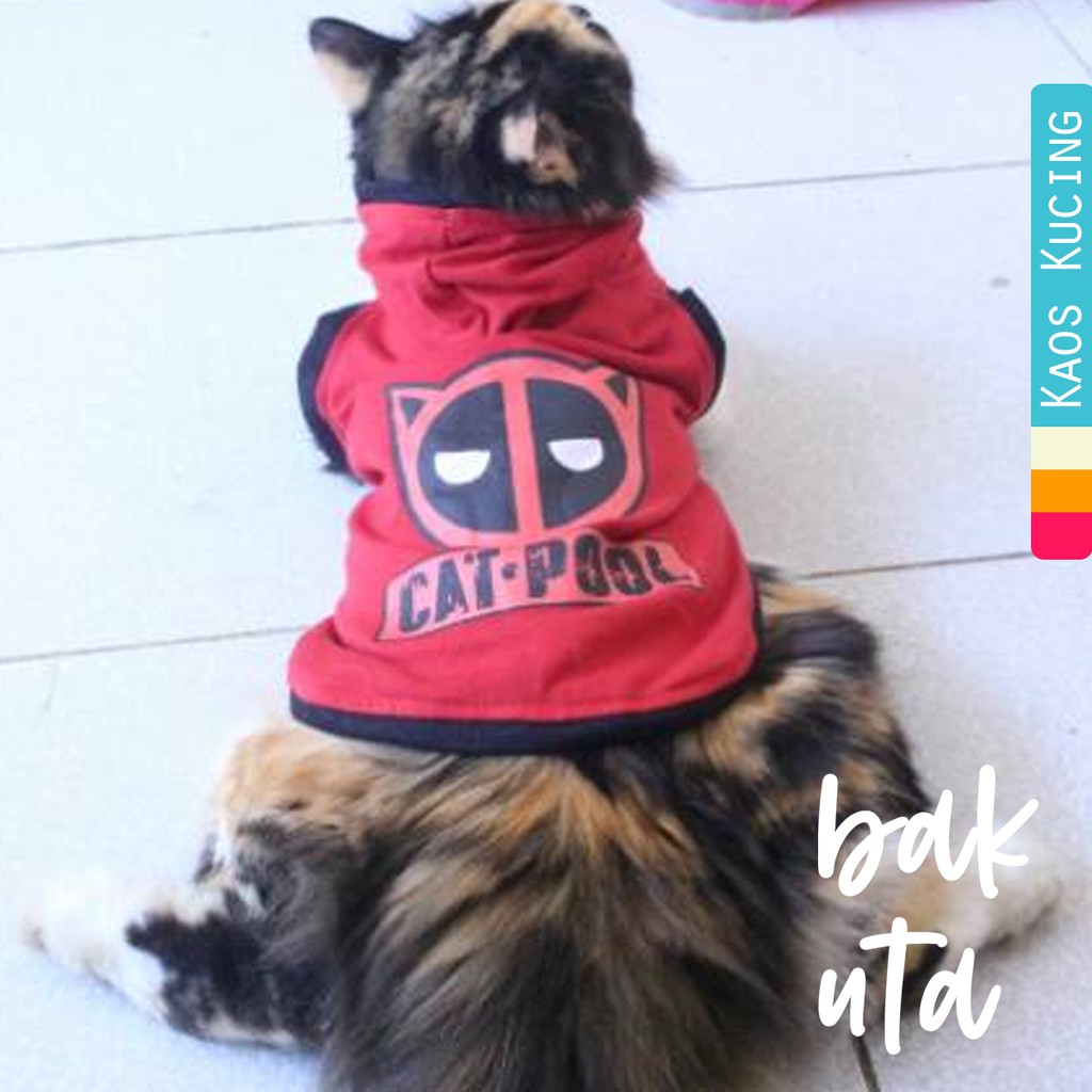 Kaos hoodie sablon catpool parody deadpool / baju kucing lucu / baju kucing murah