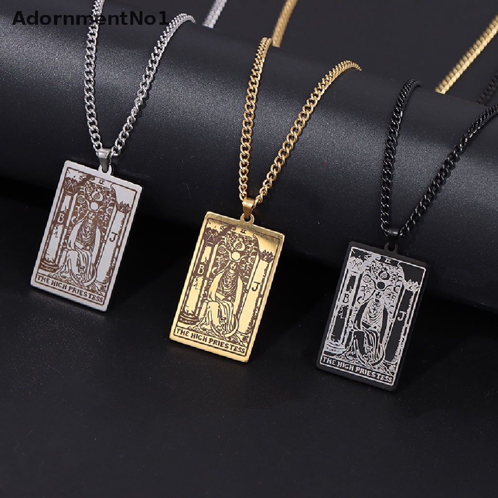 (AdornmentNo1) Kalung Rantai Dengan Liontin Kartu Tarot Major Arcana