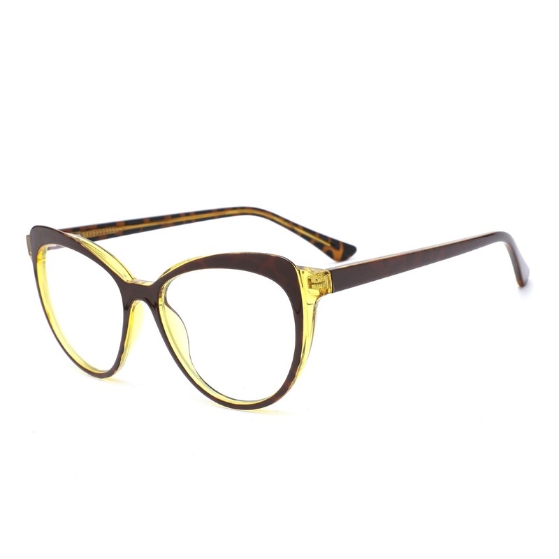 (YUZHU) Kacamata Frame Bulat Model Cat Eye Lensa Warna Permen TR90