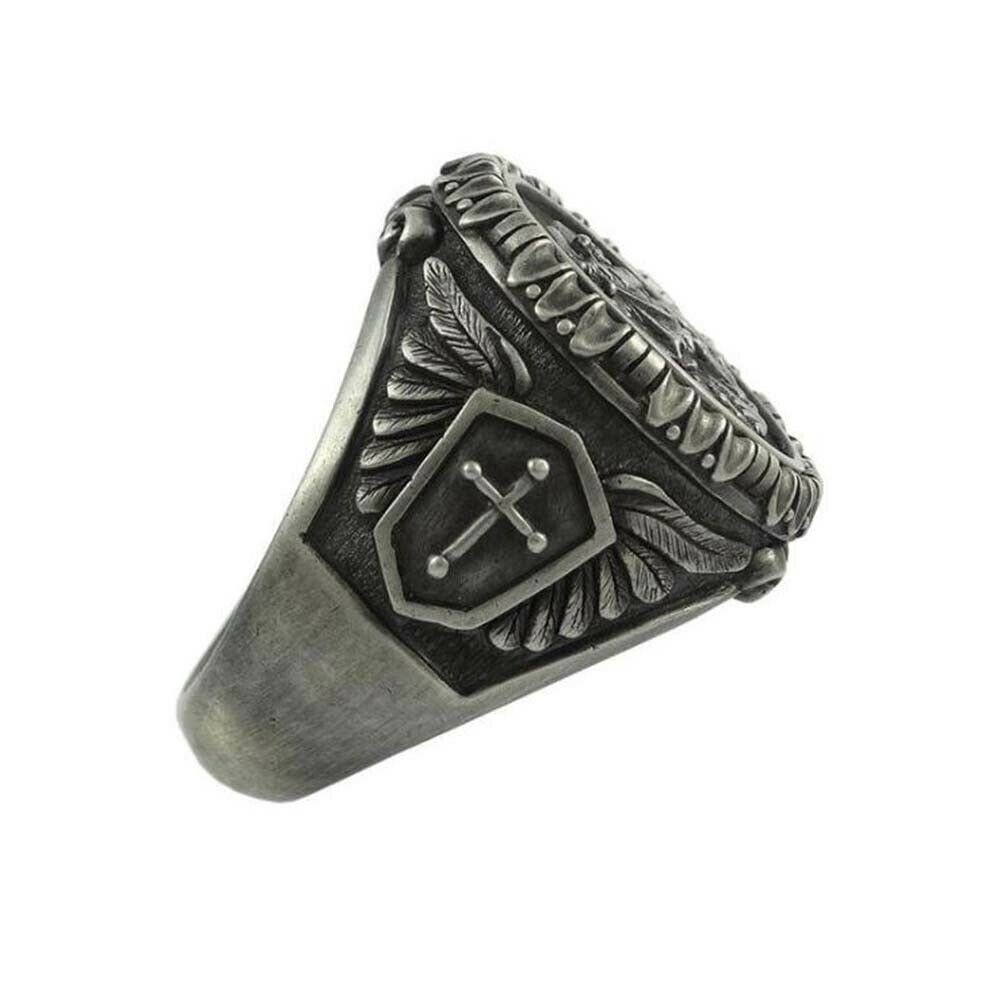 Cincin Bahan Titanium Steel Warna Silver Hitam Aksesoris Fashion Gaya Punk Hip Hop Untuk Pria