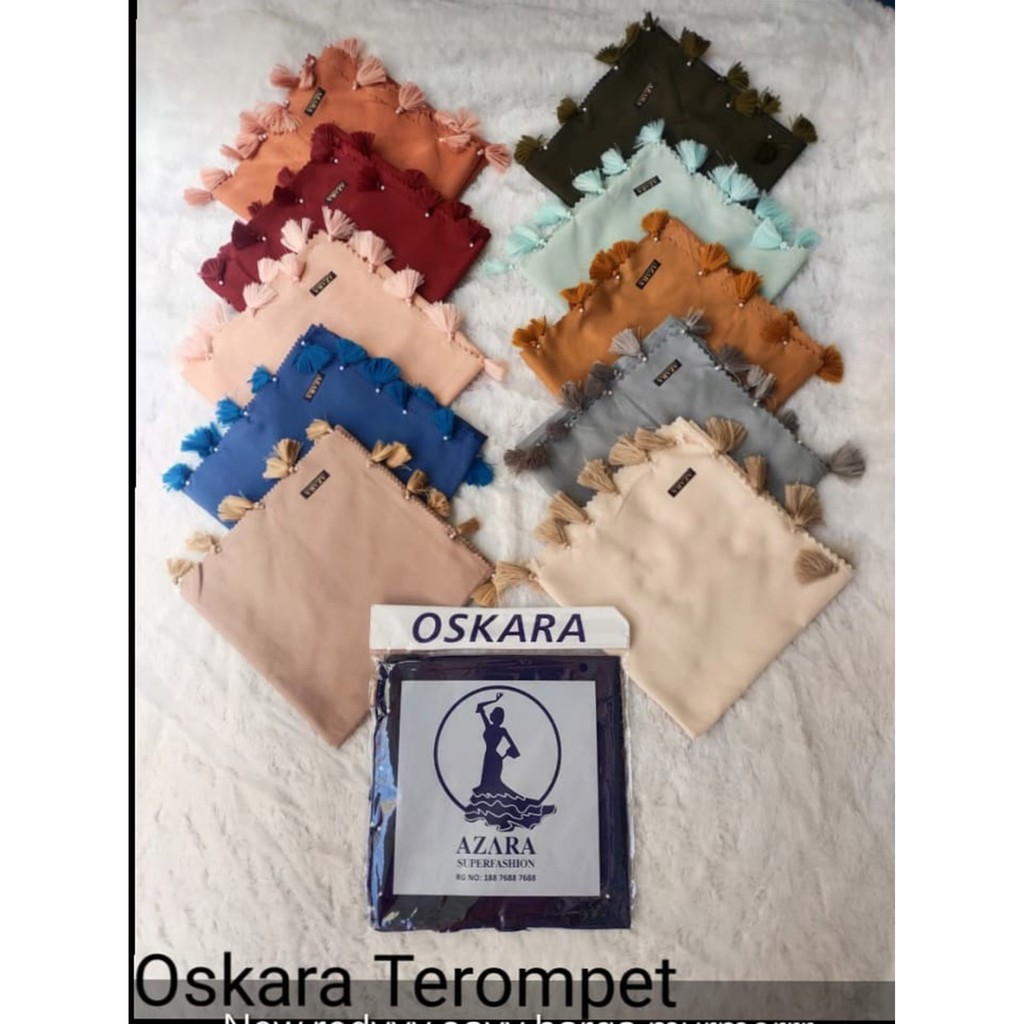 SEGIEMPAT JAMBUL OSKARA TEROMPET SEGI EMPAT HIJAB KERUDUNG KONCIR BY AZARA LASERCUT LC VOAL ADEM