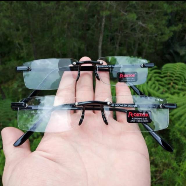 Kacamata baca plus (+) model bor / kacamata baca rabun dekat frame pria & wanita