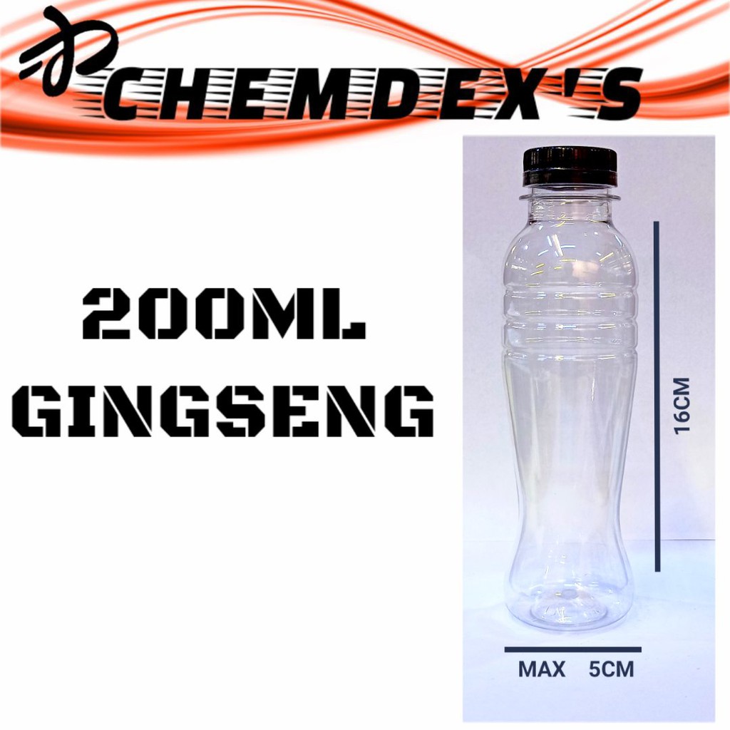 BOTOL PLASTIK GINGSENG // 200ML || botol plastik 200ml || botol putar