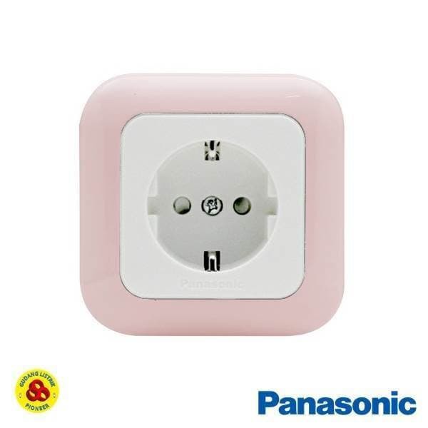 Panasonic Stop Kontak CP WEJP 1121TN Pastel Pink Socket with Pengaman