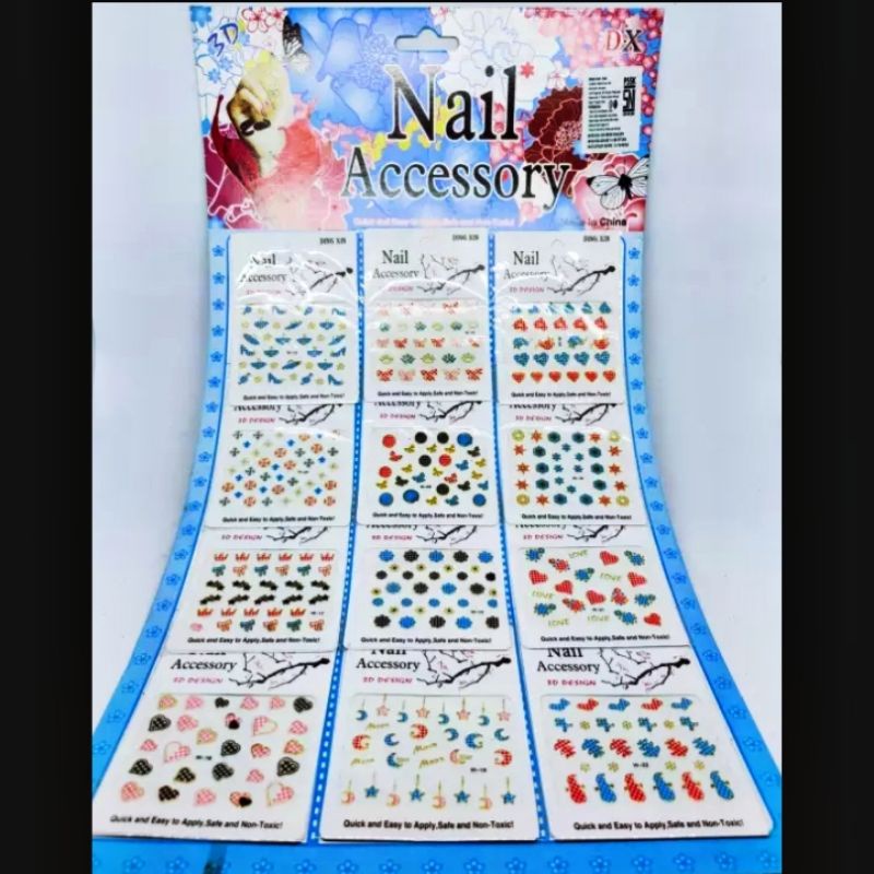 STICKER KUKU/NAIL AKSESORIS isi 12 pcs/Lembar