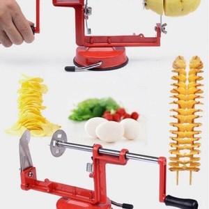 Spiral Potato Slicer Alat Pemotong Pengiris Kentang Panjang Bentuk Putar Handle Tangan Manual