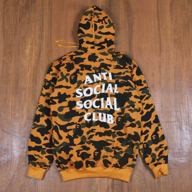 Jaket bape x anti social social club / jaket hoodie ansos / jaket import army / ansos camo