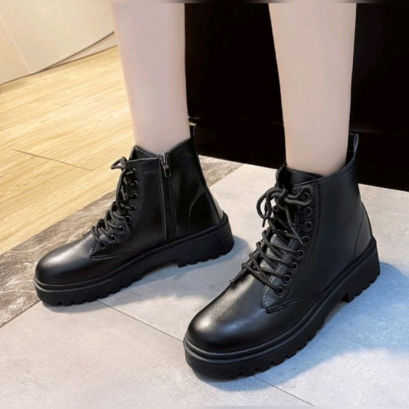 Boots Korea Hitam - Fair Look | Sepatu Boots Zipper Pria/Wanita Traveling Fashion show