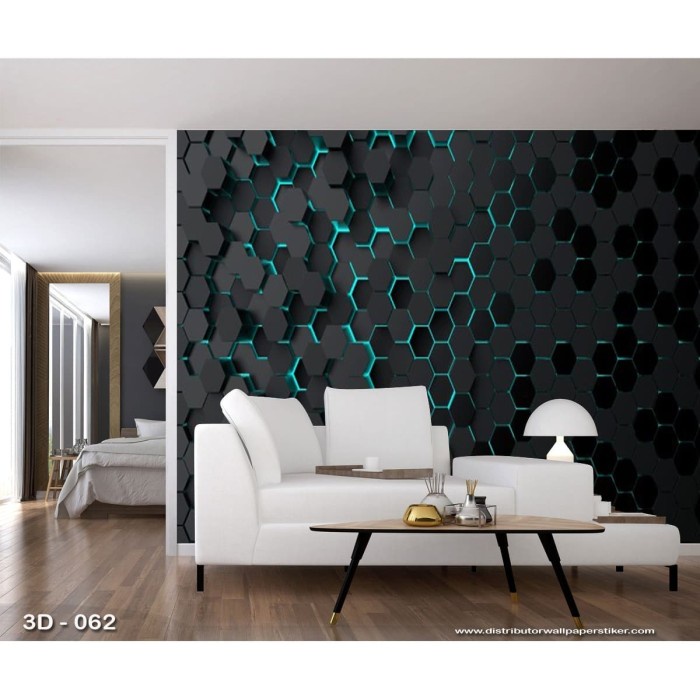 WALLPAPER 3D WALLPAPER CUSTOM WALLPAPER 3D HEXAGONAL - VINYL GLOSSY