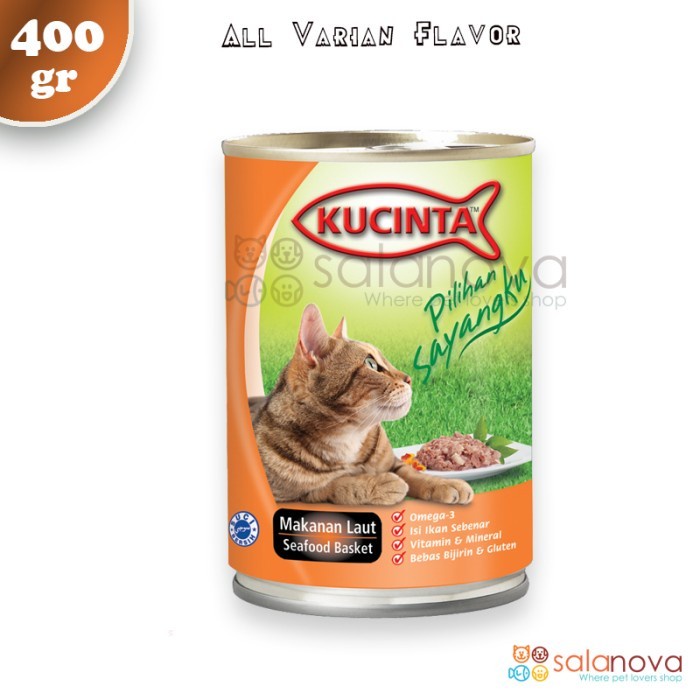 1 Dus Kucinta 400gr Makanan Kucing Basah 24 Kaleng Wet Cat Food