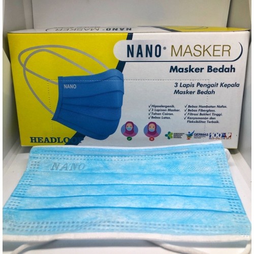 Nano masker Hijab bedah kemenkes AKD/ Masker Hijab / Masker Headloop/