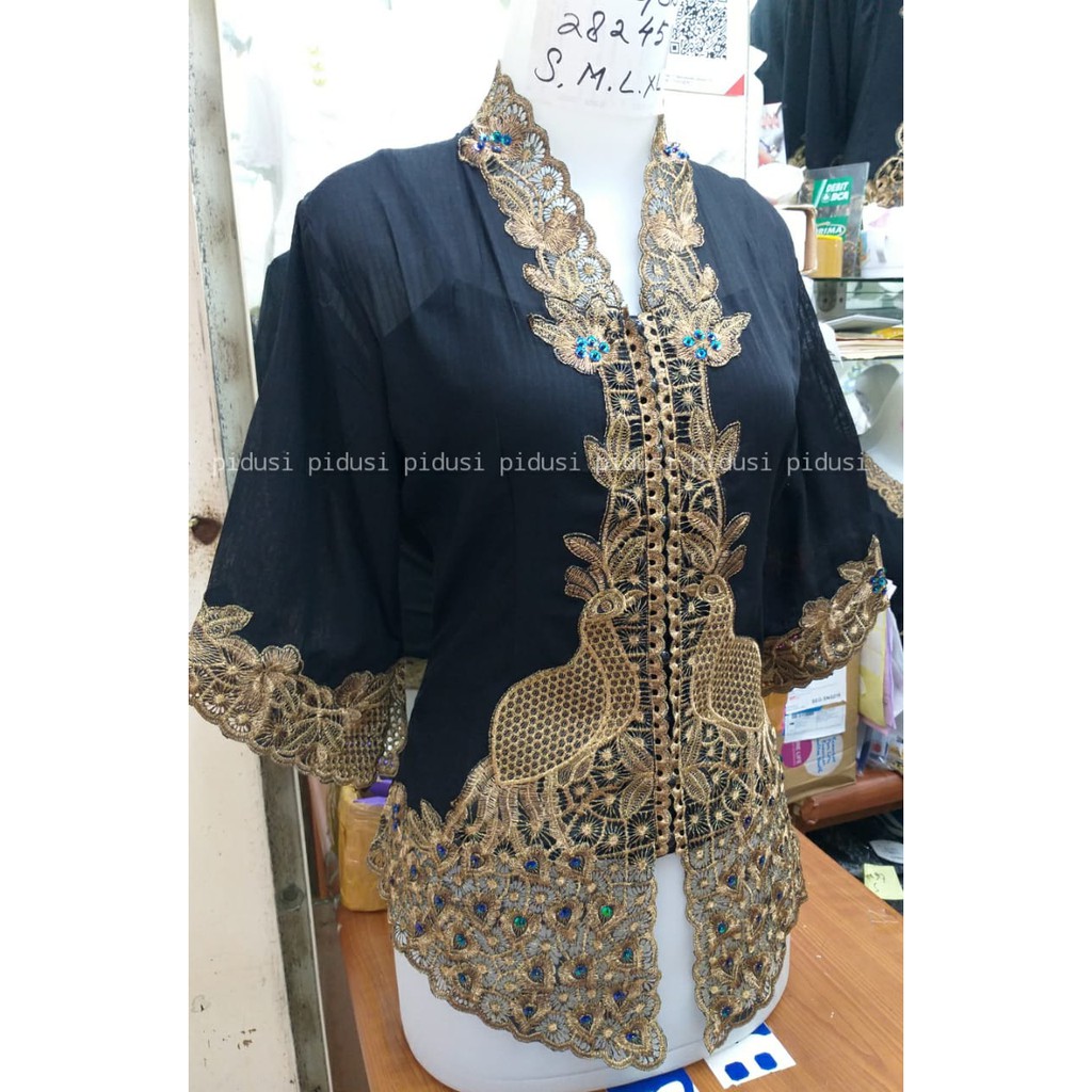 KEBAYA ENCIM HITAM BORDIR MERAK