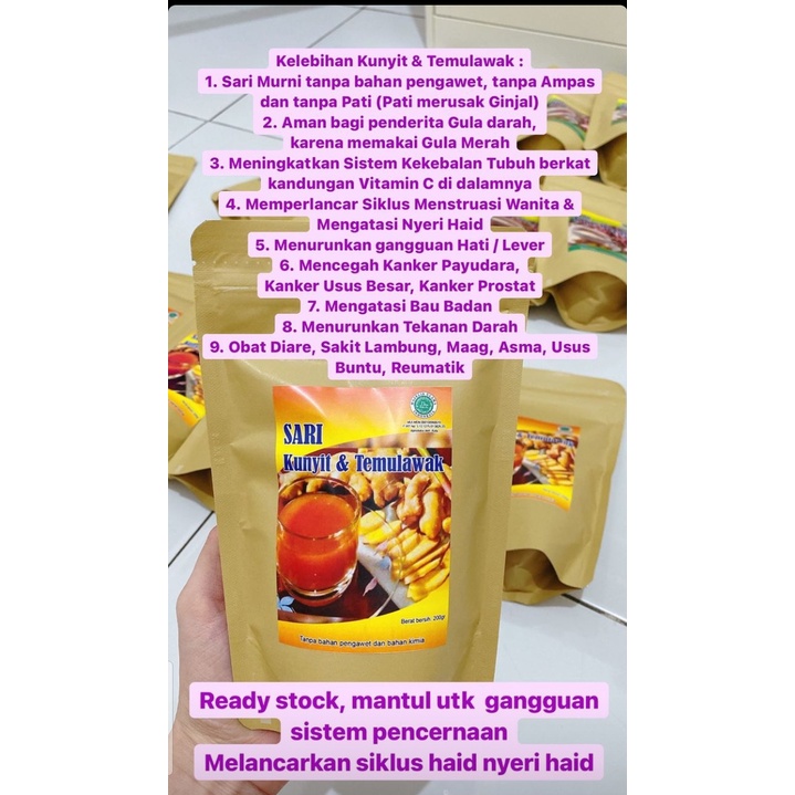 

Sari Kunyit dan Temulawak asli tanpa ampas tanpa pati