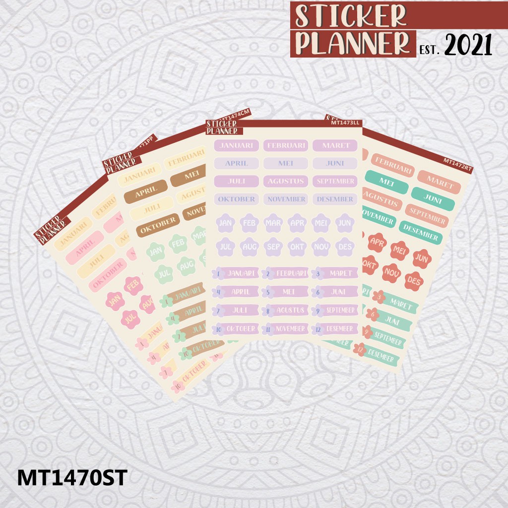 

Sticker Planner Monthly Nama Bulan | Sticker Sheet, Bujo, Scrapbook, Studygram, Deco, Journal
