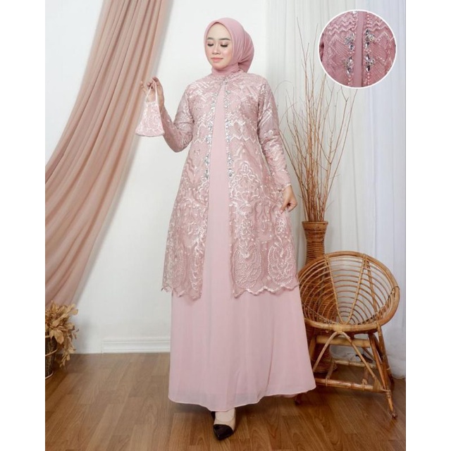 Best Produk Gamis Dress Cinderella Dua Full Burukat Tille Muslim Wanita Premium Fashion - Gamis Pest