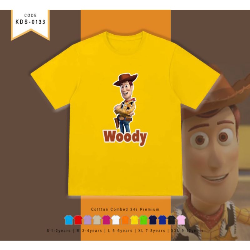 KAOS ANAK-ANAK WOODY/KAOS KATUN KIDS WOODY TOYS STORY