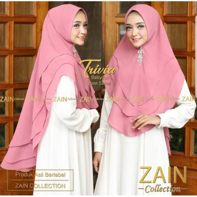 Jilbab Khimar Trivia Oval Khimar Ceruttti 3 Layer Original GJM Hijab Instan Khimar Tiga Layer