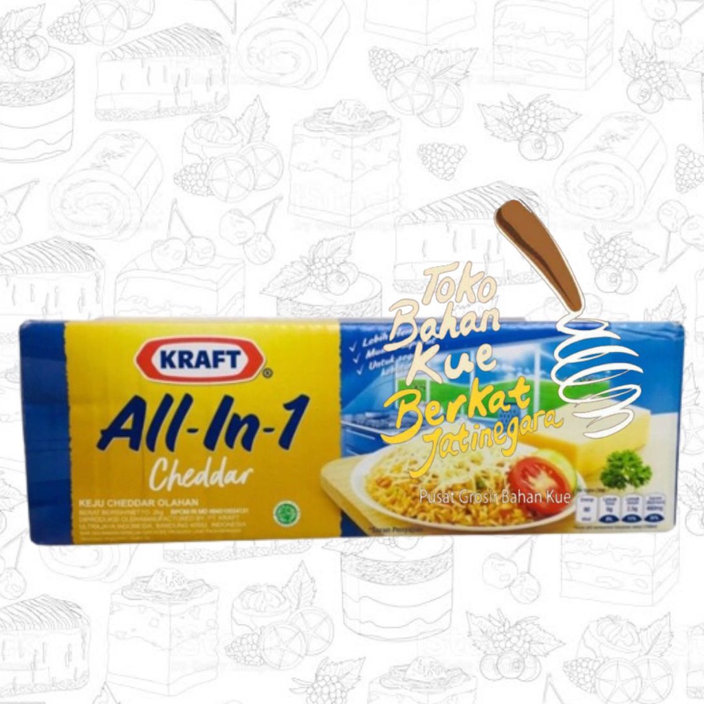 KEJU KRAFT CHEDDAR ALL IN ONE 2 KG / 1/2 CTN ( 4 PCS )