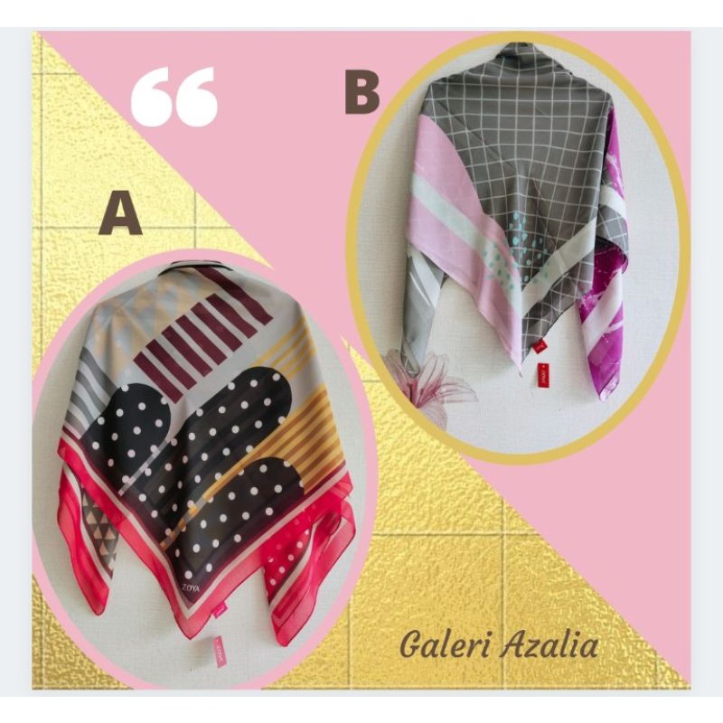 Kerudung zoya motif Segiempat