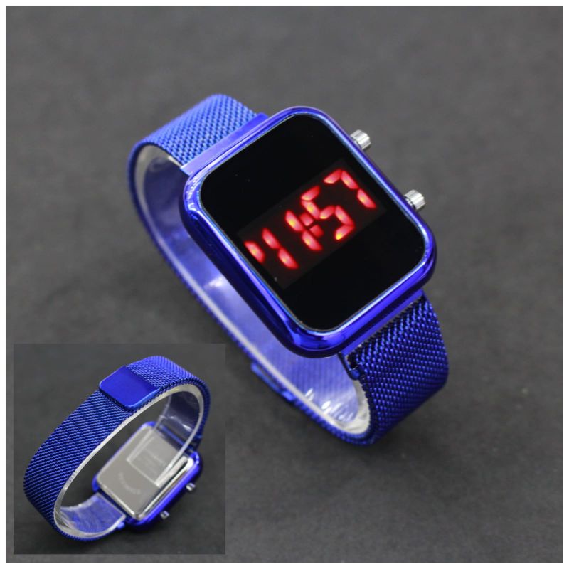 JAM TANGAN WANITA LED DIGITAL WATCH STRAP PASIR MAGNET MESH / jam tangan LED Digital pasir magnet mesh