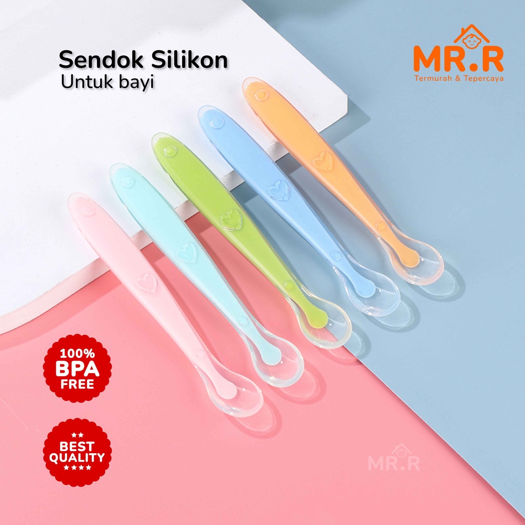 Sendok Makan Bayi Silicone Sendok Silicon Bayi Sendok Silikon Bayi Peralatan Makan Bayi Perlengkapan Mpasi Bayi Baby Silicone Spoon