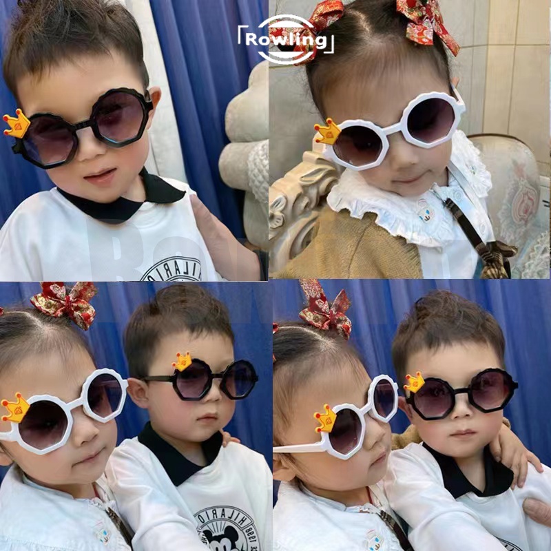 Rowling(ka-228)Kacamata Hitam Anak New Trend/Fashion Anak Terbaru Bulat Crown kacamata hitam High Quality Import Kacamata Fashion