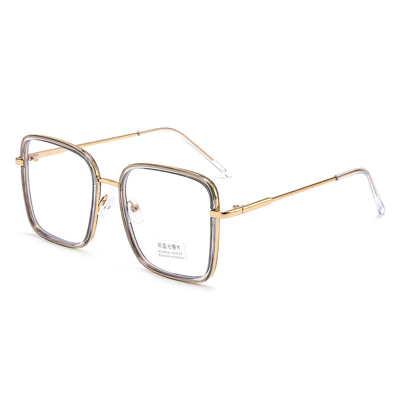 (YUZHU) TERSEDIA &amp; COD Oversized Frame Kacamata Anti Radiasi Wanita Transparent Frame Kacamata Korean Gaya Cewek