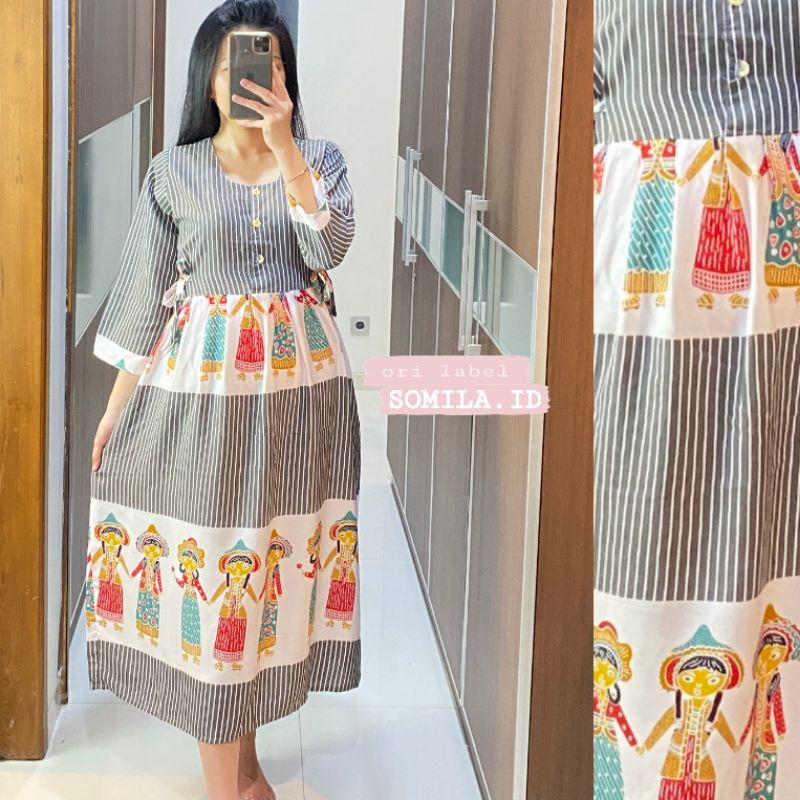 GROSIR DASTER SOMILA.ID BUSUI CHIBI PANJANG LENGAN 7/8 PINGGANG SERUT BATIK BU TEJO-4