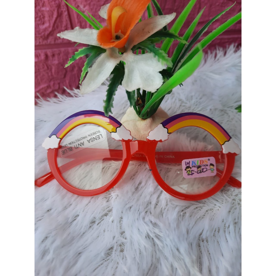 Kacamata Anak-anak type LC746A Glasse Round Computer Anti Radiation Anti Blue Light Lens Kacamata Ringan