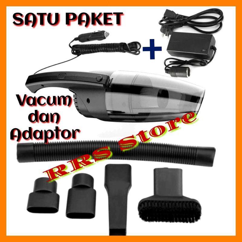 NEW SATU PAKET VACUM MOBIL DAN ADAPTOR 12V 5A Vakum fakum Vacuum Cleaner mobil Alat Penyedot Debu Mobil Listrik 12V 120W vacum mobil harga varasi tinggal pilih saja ok bos