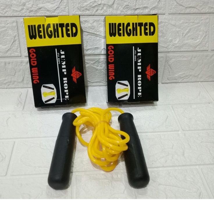 D9dm Attractive NEW SKIPPING ROPE / JUMP ROPE / GOLD WEIGHTED ROPE JUMP (WEIGHTED skiping)Assuransi