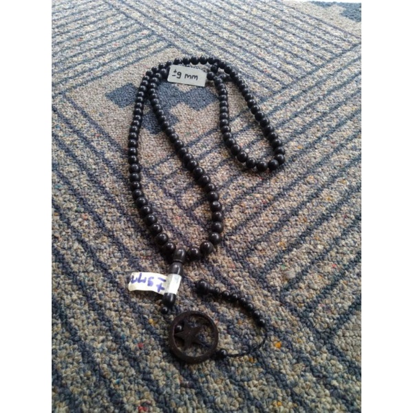 tasbih kokka bulat hitam bulan bintang ± 9 mm ( 9mm ) 99 butir (kauka kaukah pukah pukaha kuka koka )