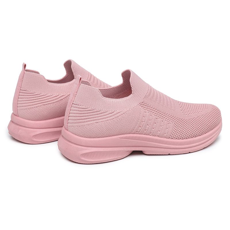 [GROSIR][COD] SEVEN_DAY SEPATU RAJUT SLIP ON WANITA OLAHRAGA TANPA TALI SPORT SHOES PINK A-6613