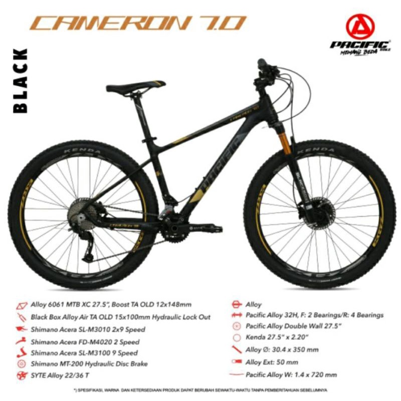 Sepeda gunung 27.5 " MTB PACIFIC CAMERON 7.0 alloy 18 sp hidrolik