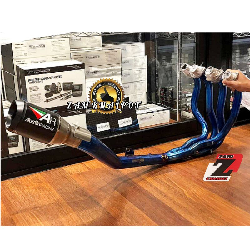 Knalpot ZX25R Fullsystem Austin Racing 1R GP Full Blue Kawasaki zx25r