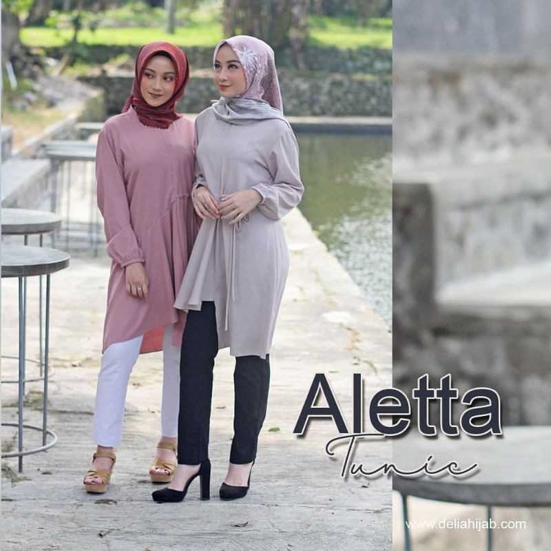 Tunik terbaru  2020/Tunik Casual/Tunik Delia Hijab/Aleta Tunik