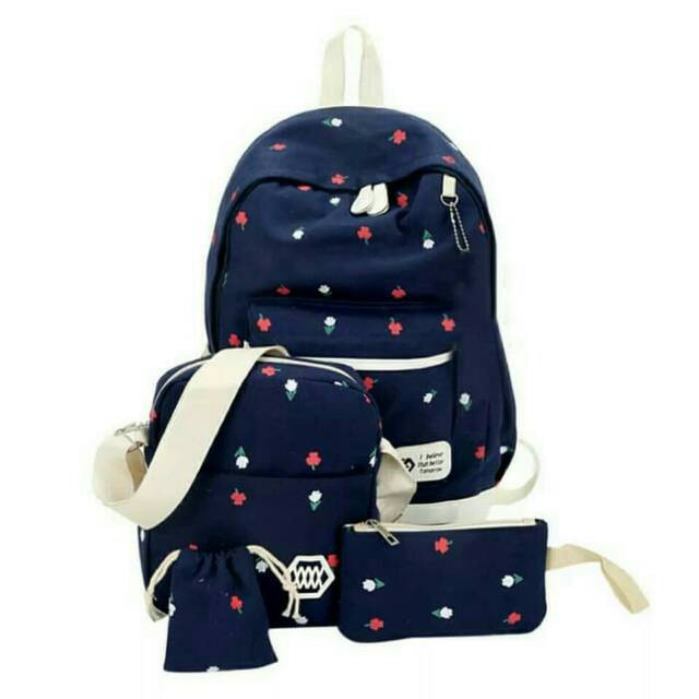 Tulip Schoolbag Set - Tas Ransel Backpack Sekolah / Tas Ransel Punggung Sekolah Anak 1 Paket 4 in 1