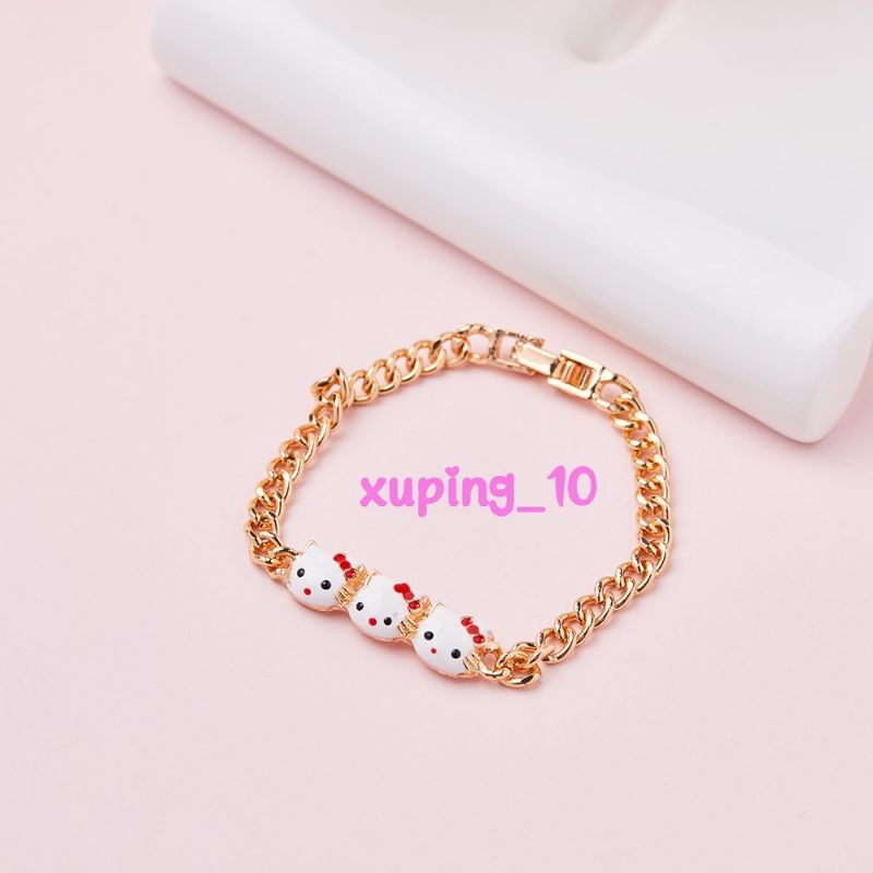 Gelang Anak Perempuan Gelang Rantai Titanium Hello Kitty Premium | Titanium Antikarat Premium