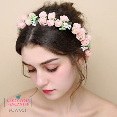 [BISA COD] HIASAN RAMBUT FLOWER CROWN MAHKOTA BUNGA AKSESORIS BRIDAL FCW001