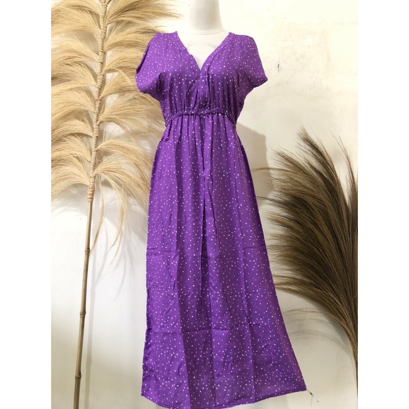 Dress Manohara Bali Panjang Mawar-Spot Lilac