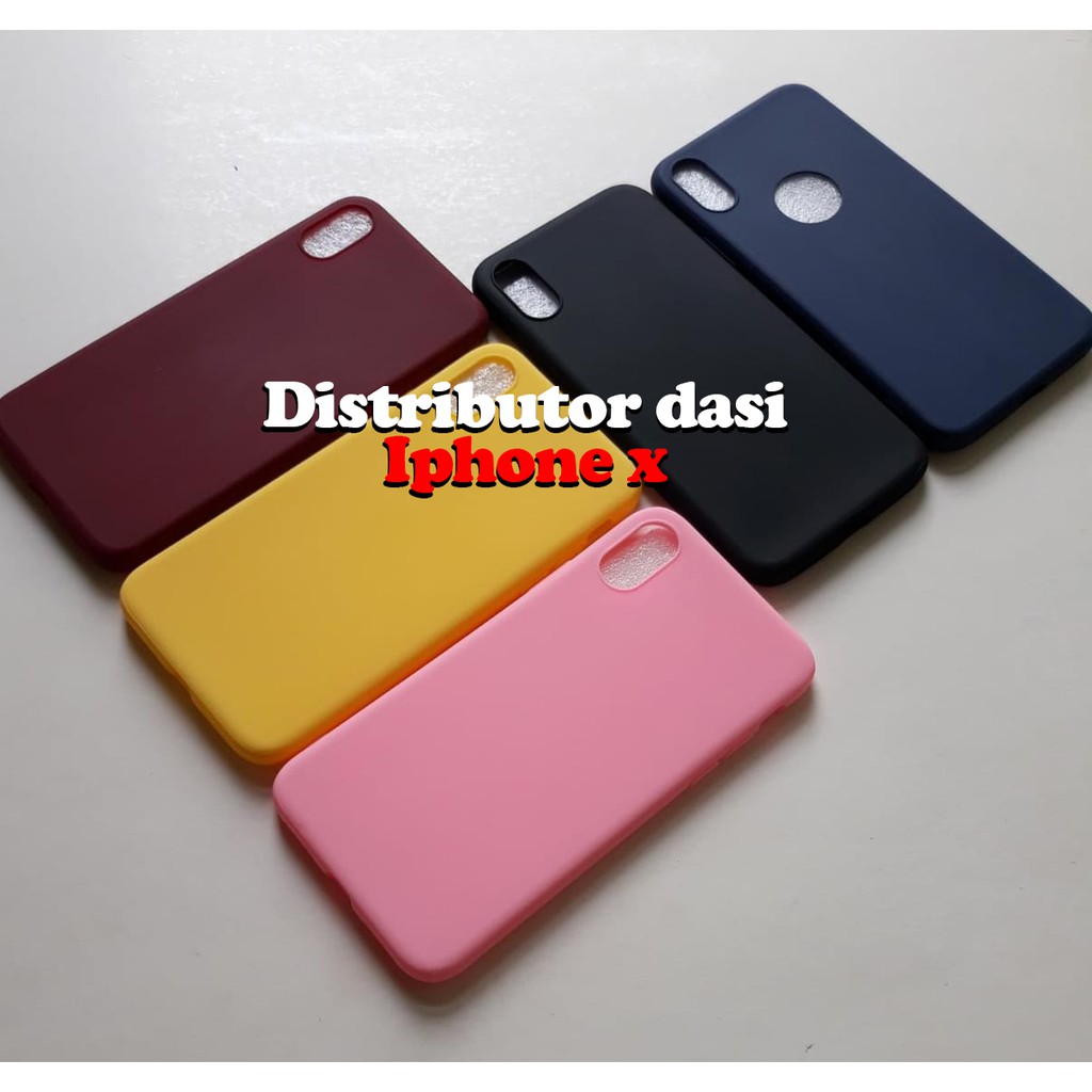 candy macaron softcase case tebal kondom hp iphone X Pink maroon kuning hitam navy