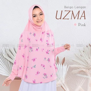 Jilbab Lengan Jumbo Instan Motif Bunga Pad Busa Antem